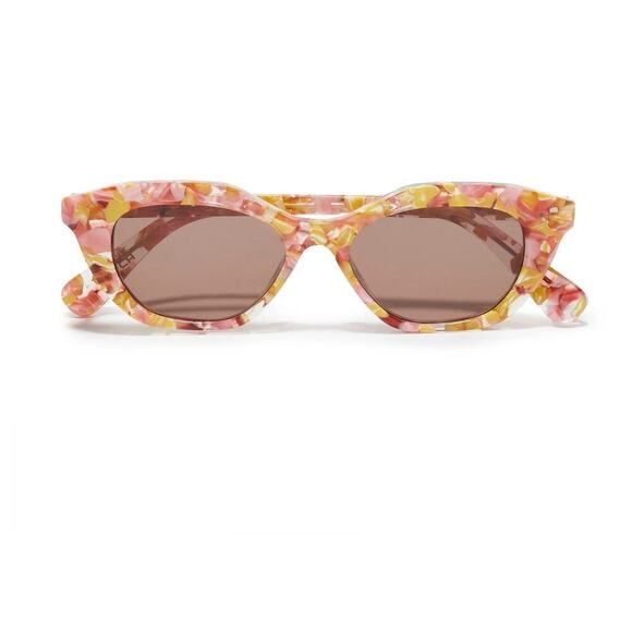 RARE Lele Sadoughi Pink Orange Acetate UV Cat Eye Sunglasses - Picture 3 of 12